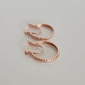 Rose Gold Hoop Post Earrings